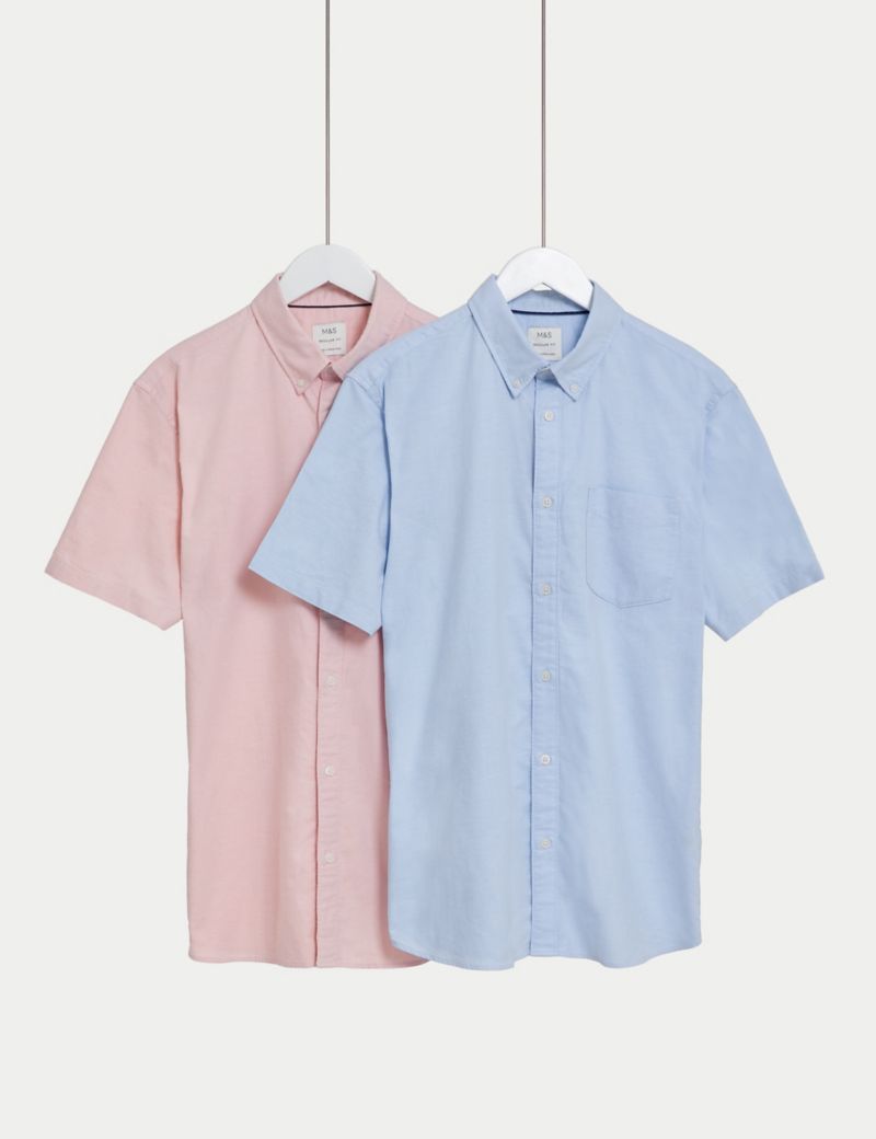 2pk Pure Cotton Oxford Shirts