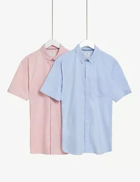 2pk Pure Cotton Oxford Shirts