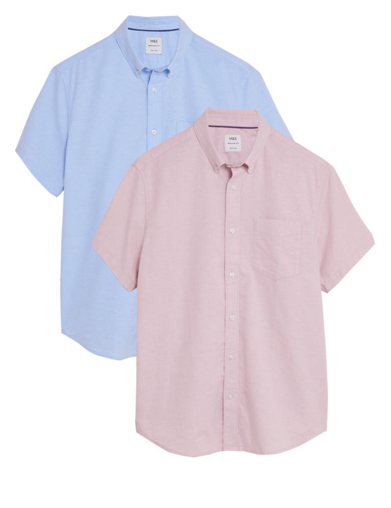 2pk Pure Cotton Oxford Shirts