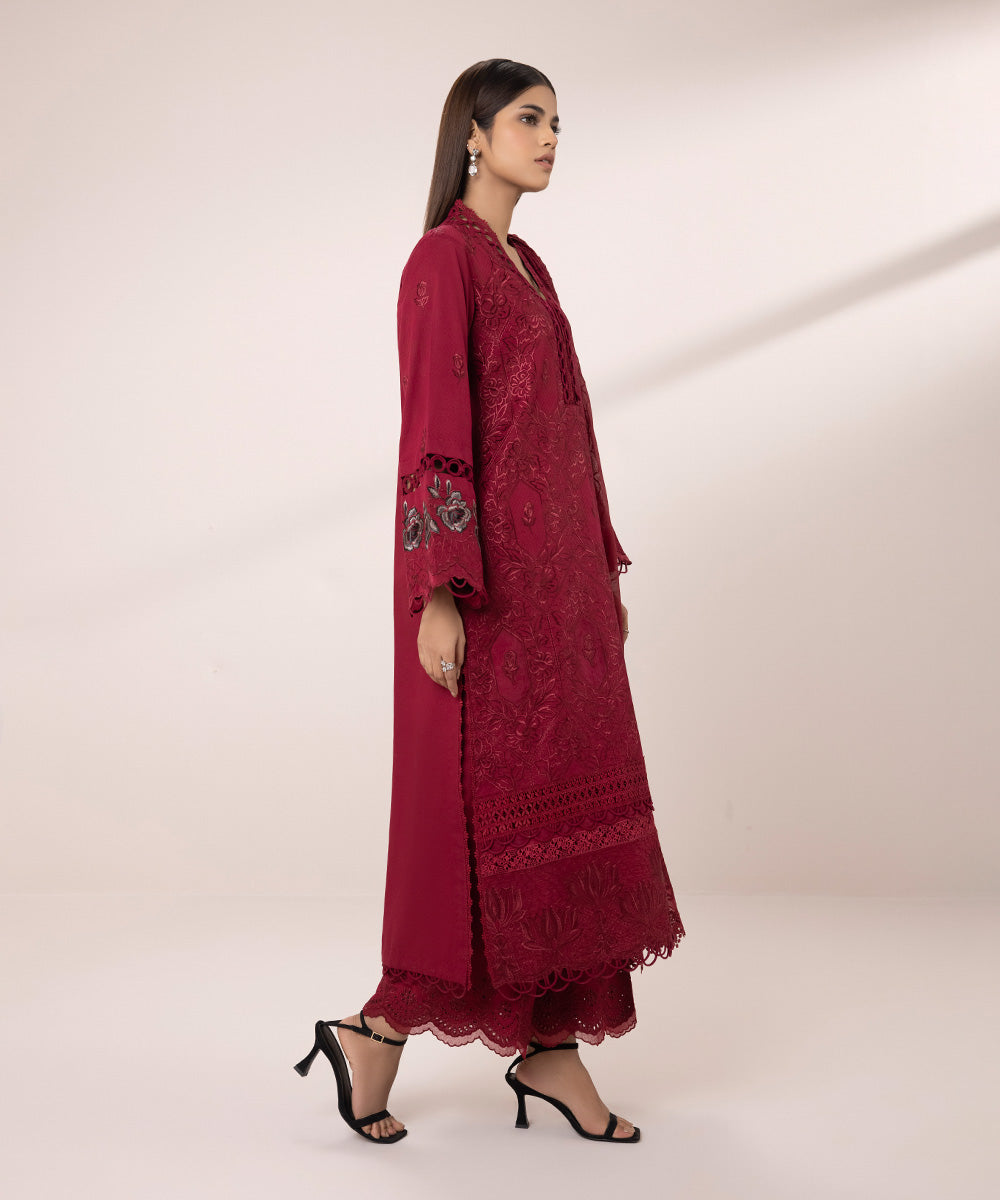 3 Piece - Embroidered Jacquard Suit