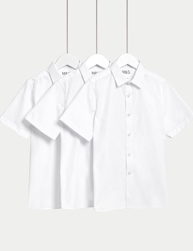 3pk Boys' Easy Iron School Shirts (2-16 Yrs)