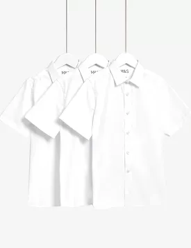 3pk Boys' Easy Iron School Shirts (2-16 Yrs)