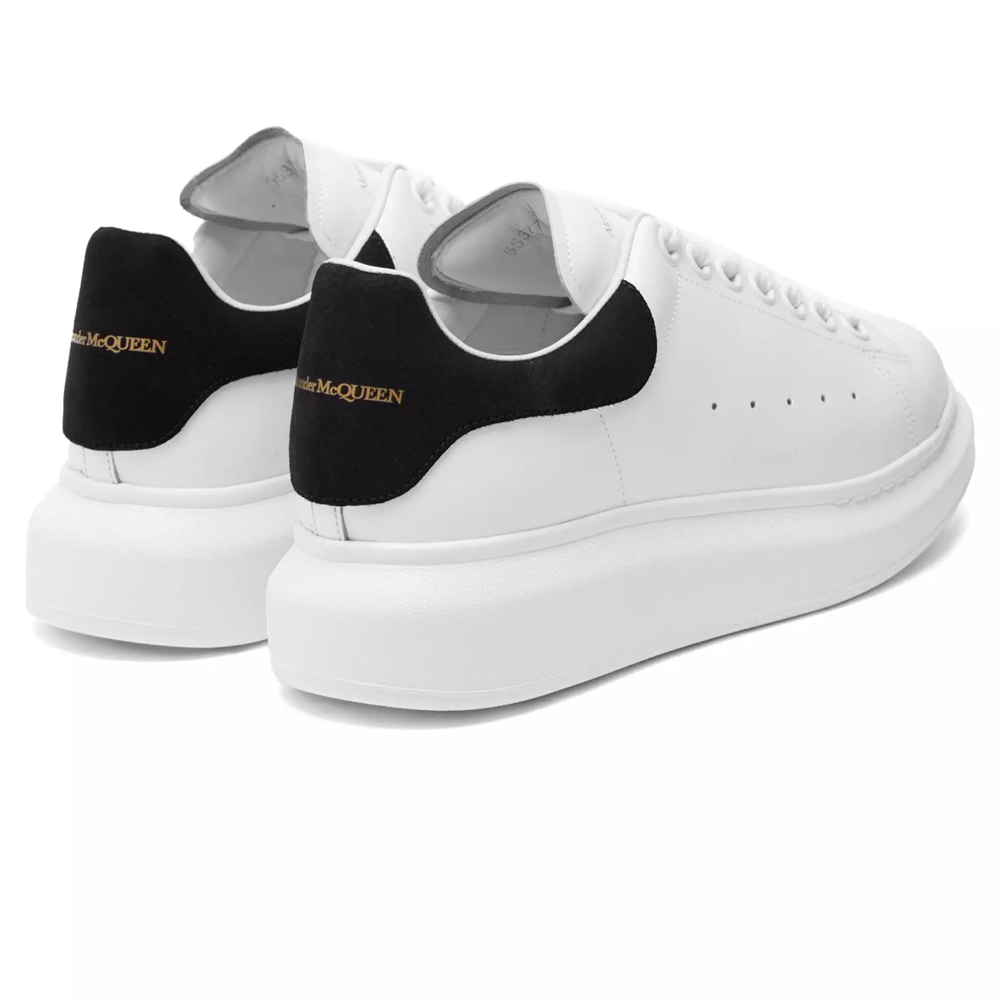 Alexander Mcqueen Raised Sole White Black Suede Sneaker