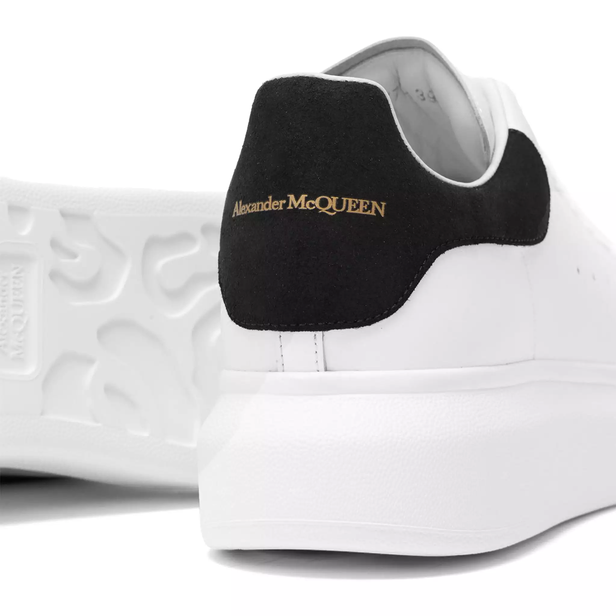 Alexander Mcqueen Raised Sole White Black Suede Sneaker