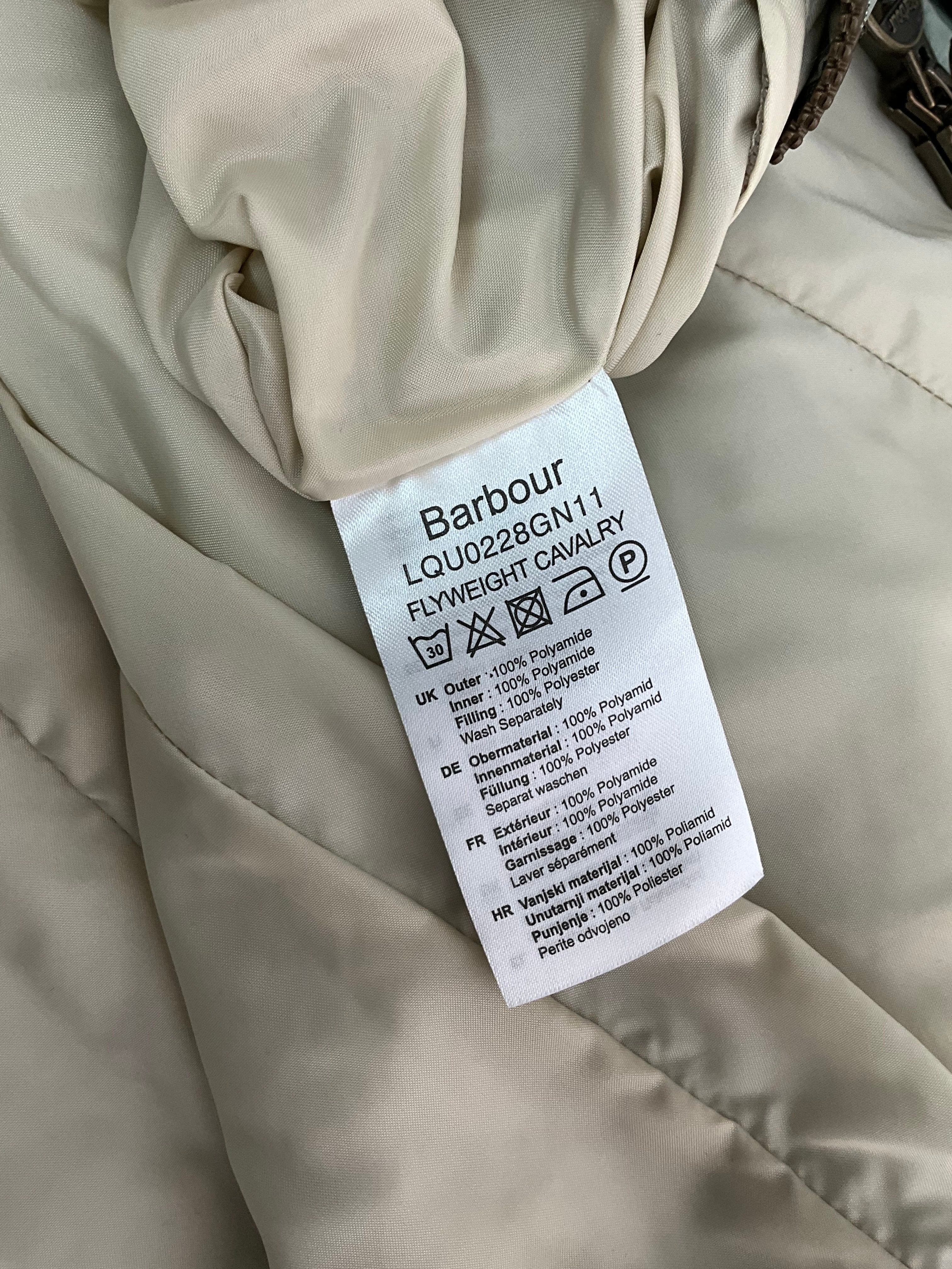 Barbour Light Olive Quilted Jacket Size S