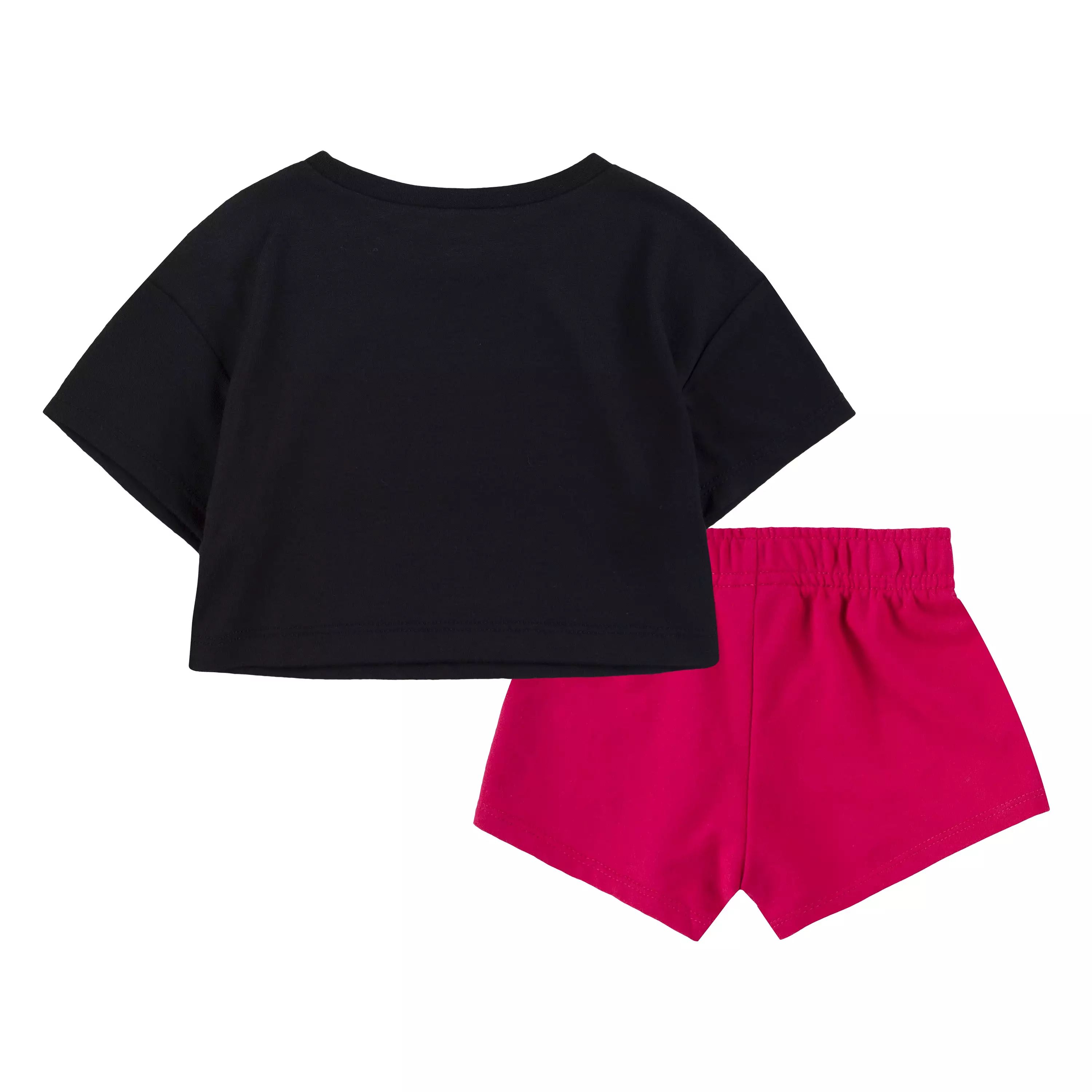 Black & Pink T-Shirt & Shorts Set