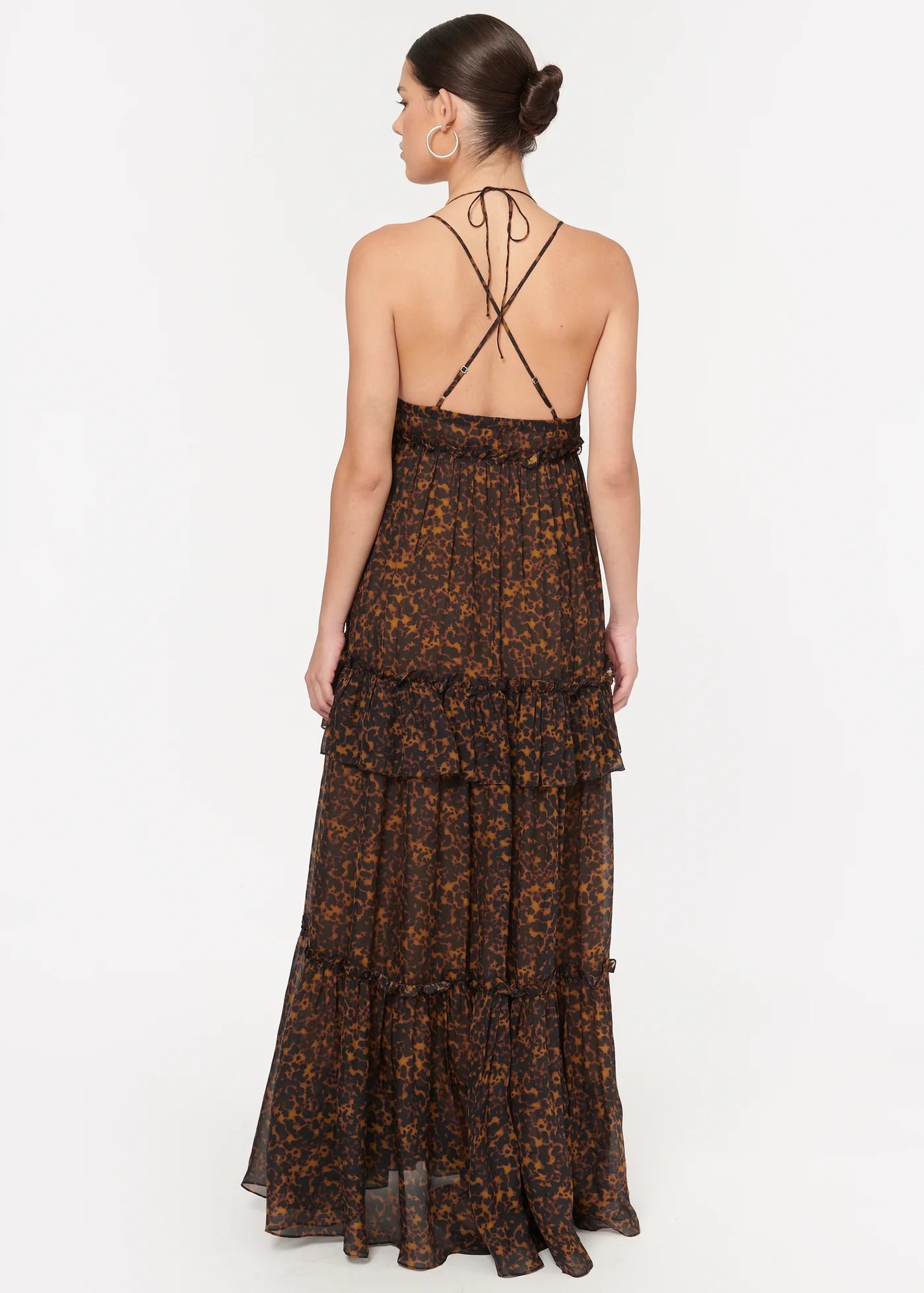 CAMI NYC DORIS CHIFFON DRESS TORTOISE SHELL