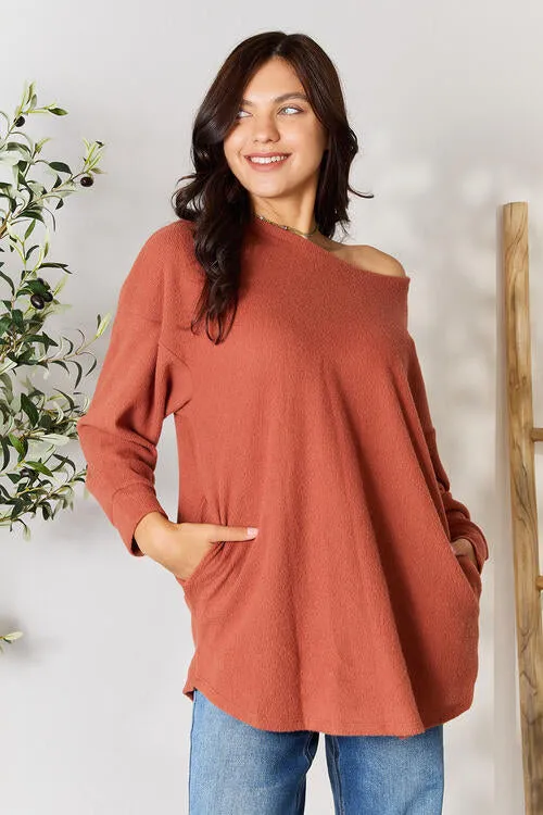 Cassie Off Shoulder Top with Pockets