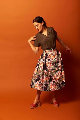 Coco Black Floral Skirt