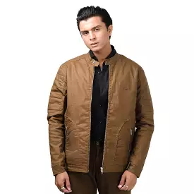 Cotton Checkered Jacket-Brown