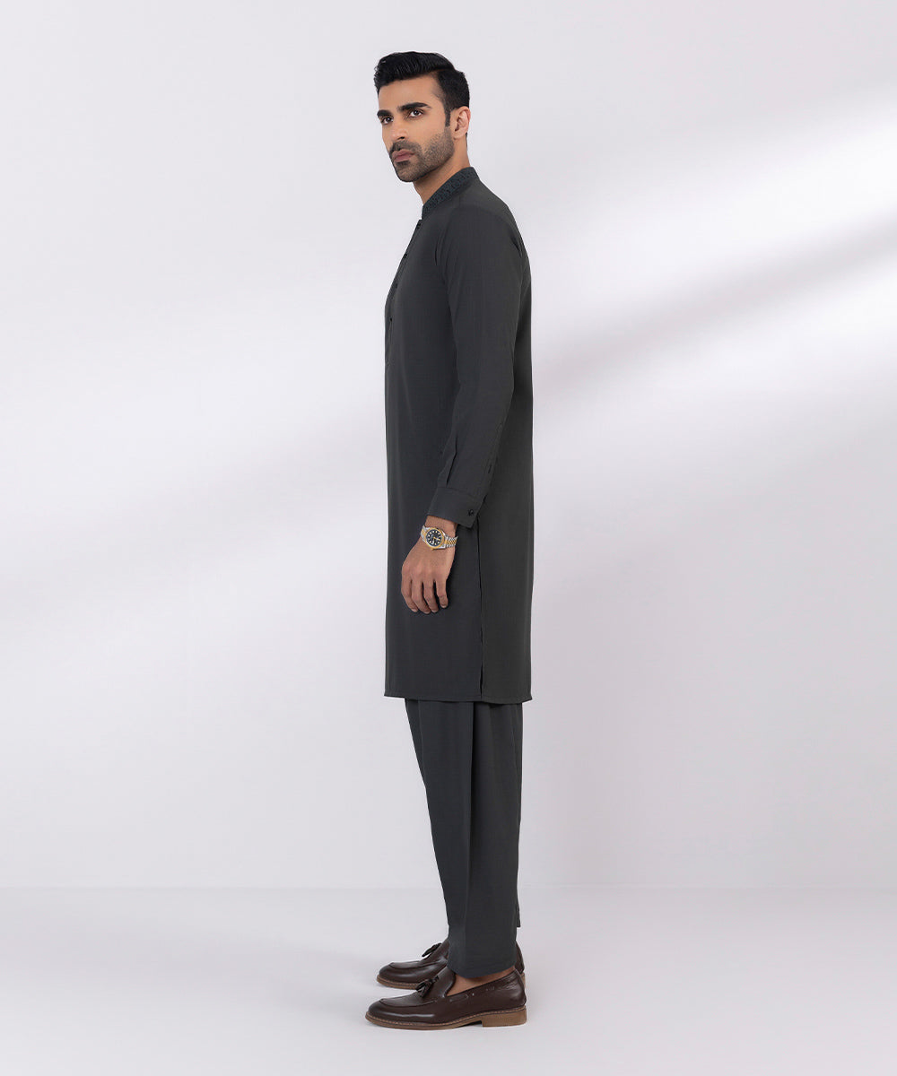 Embroidered Wash & Wear Suit