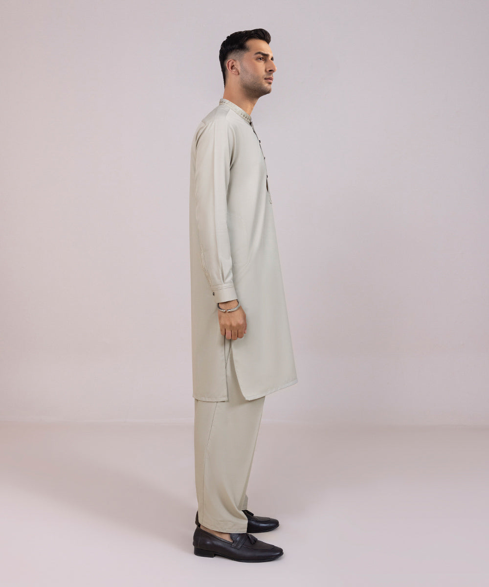 Embroidered Wash & Wear Suit