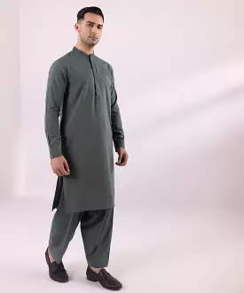 Embroidered Wash & Wear Suit