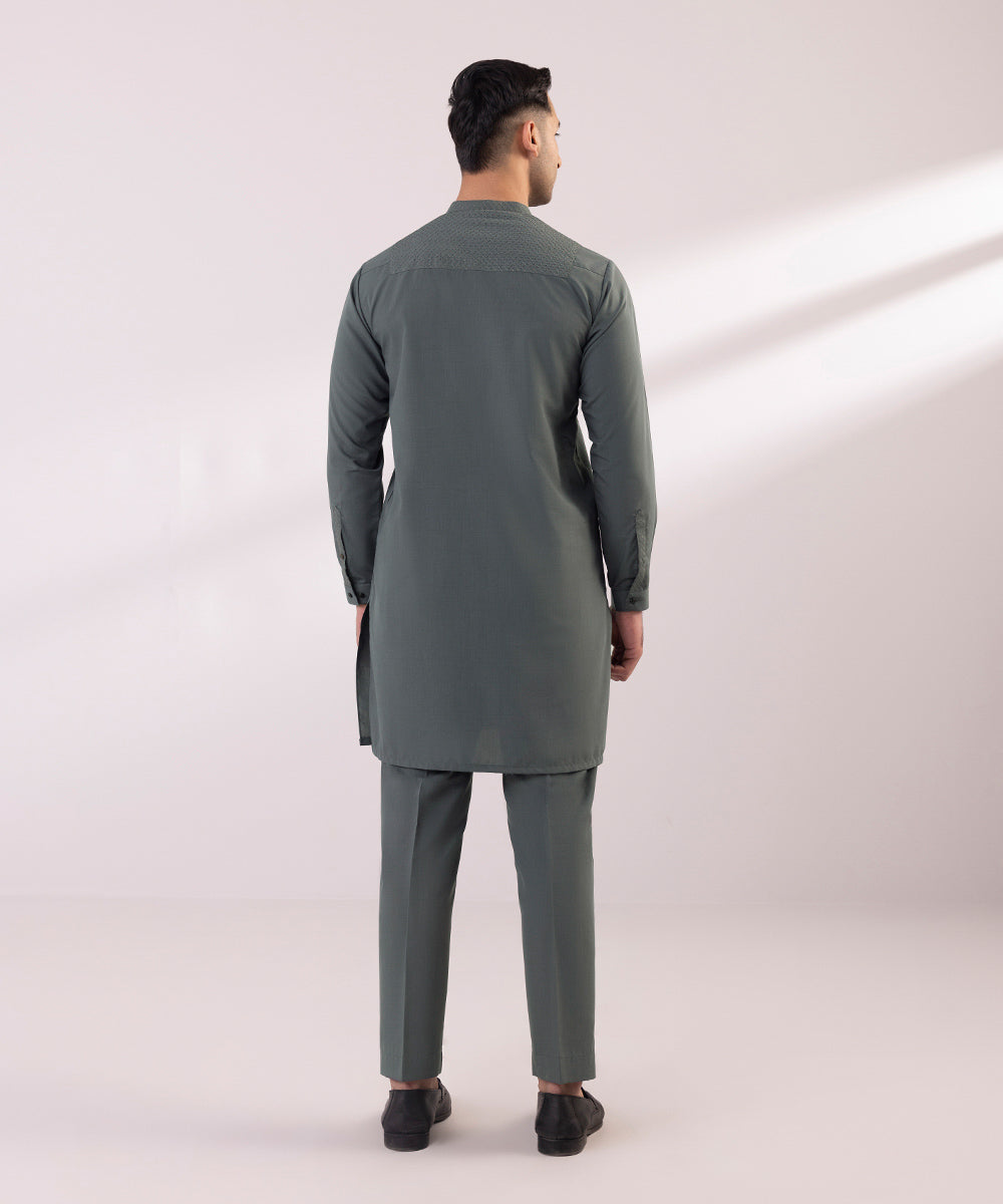 Embroidered Wash & Wear Suit