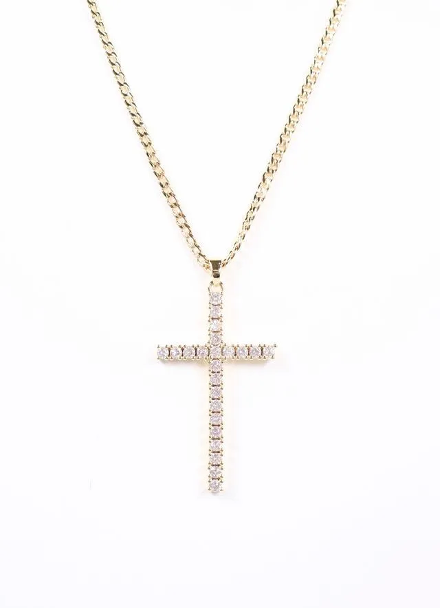 Erika CZ Cross Necklace GOLD