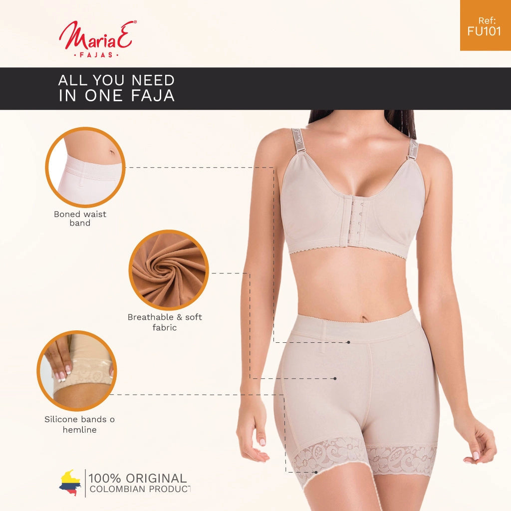 FAJA MARIAE FU101 | SHORTS DE CONTROL DE BARRIGA DE CINTURA ALTA PARA MUJER | POWERNET