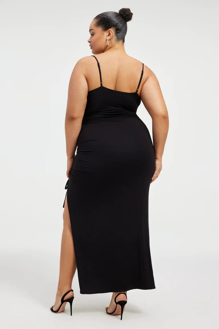 Good American SLINKY JERSEY MIDI DRESS - Black