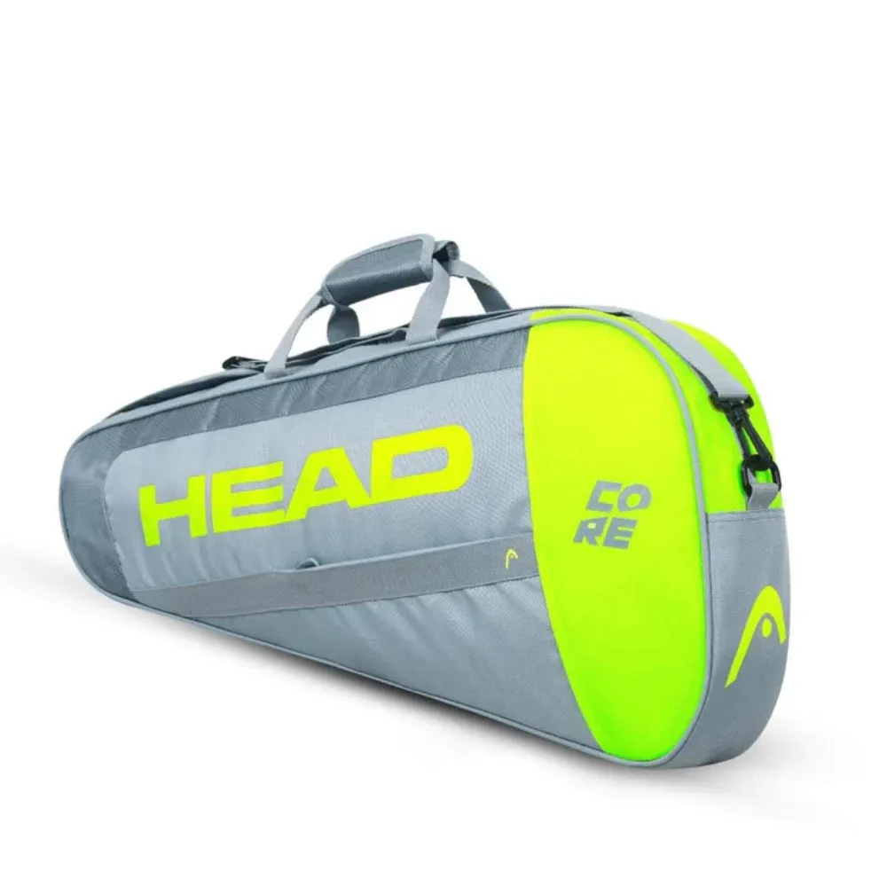 Head Core 3R Pro Tennis Kit Bag (Grey/Neon Yellow)