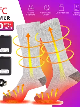 Heated Socks Rechargeable Electric Thermal Socks Winter Heating Socks Warm Heated  Boots Snowmobile Skiing Sport Foot Warmer