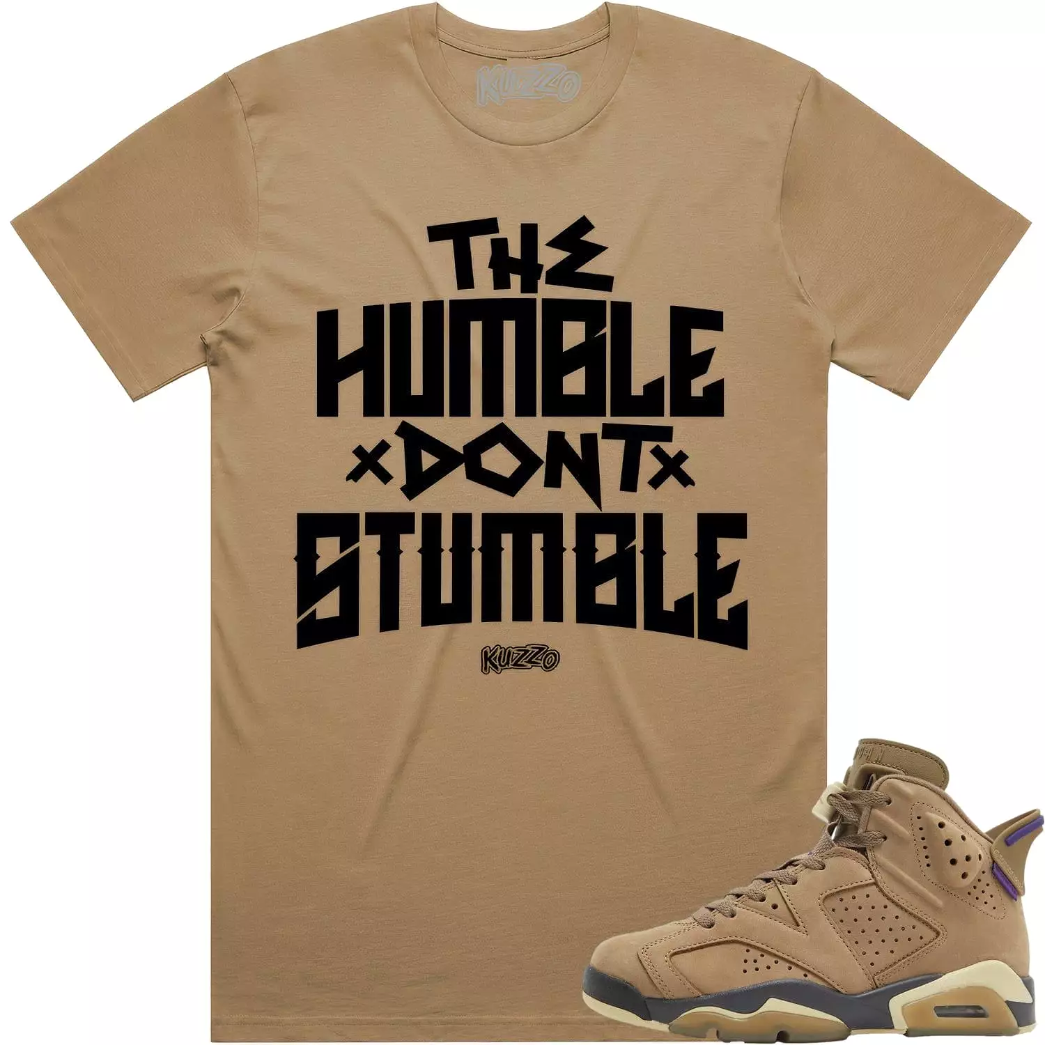 HUMBLE : Brown Kelp Sneaker Tees Shirt (black ink)