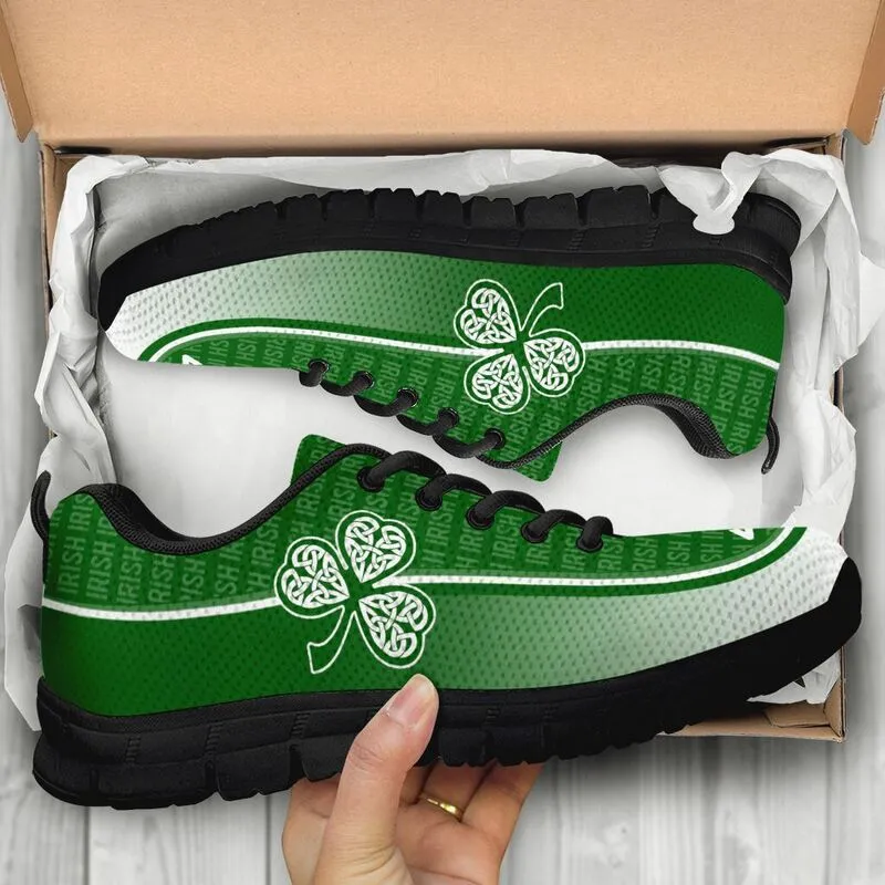 Irish St Patrick’s Day Fitness Sneakers Shoes Irish Line Text Pattern Shamrock