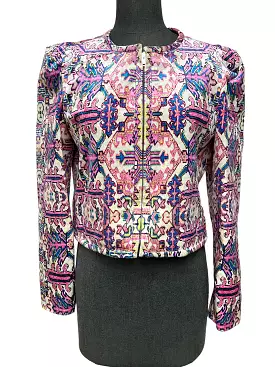 Isabel Marant Graphic Print Straight Hem Cropped Jacket Size M