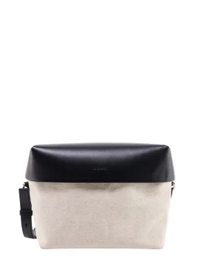 Jil Sander Logo Embossed Two-Tone Shoulder Bag