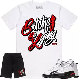 Jordan 12 Red Taxi 12s Sneaker Outfit - RED BBL