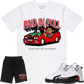 Jordan 12 Red Taxi 12s Sneaker Outfit - RED PAID