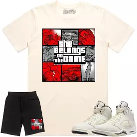 Jordan 5 Sail 5s Sneaker Outfit - RED BELONGS TO THE GAME