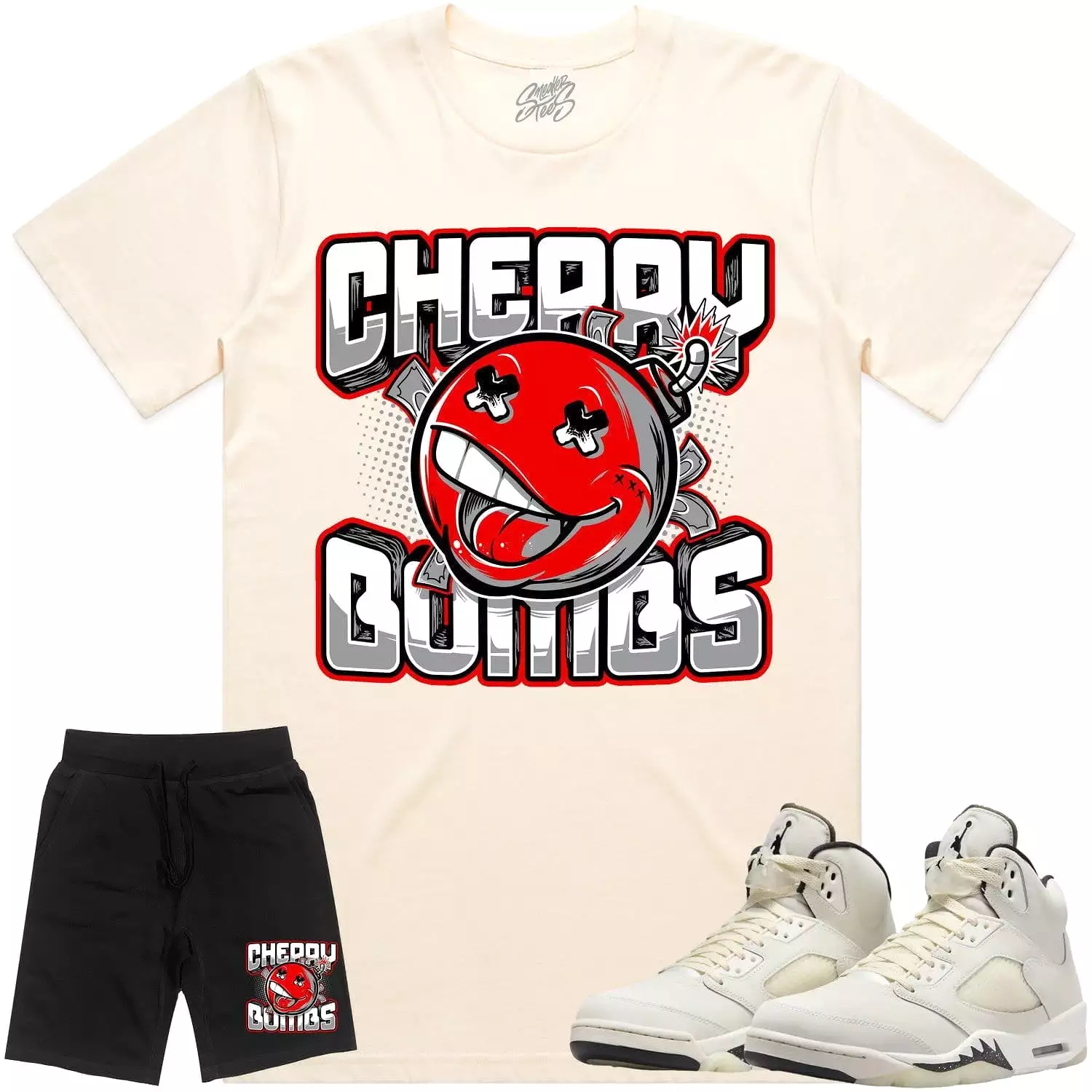 Jordan 5 Sail 5s Sneaker Outfit - RED CHERRY BOMBS