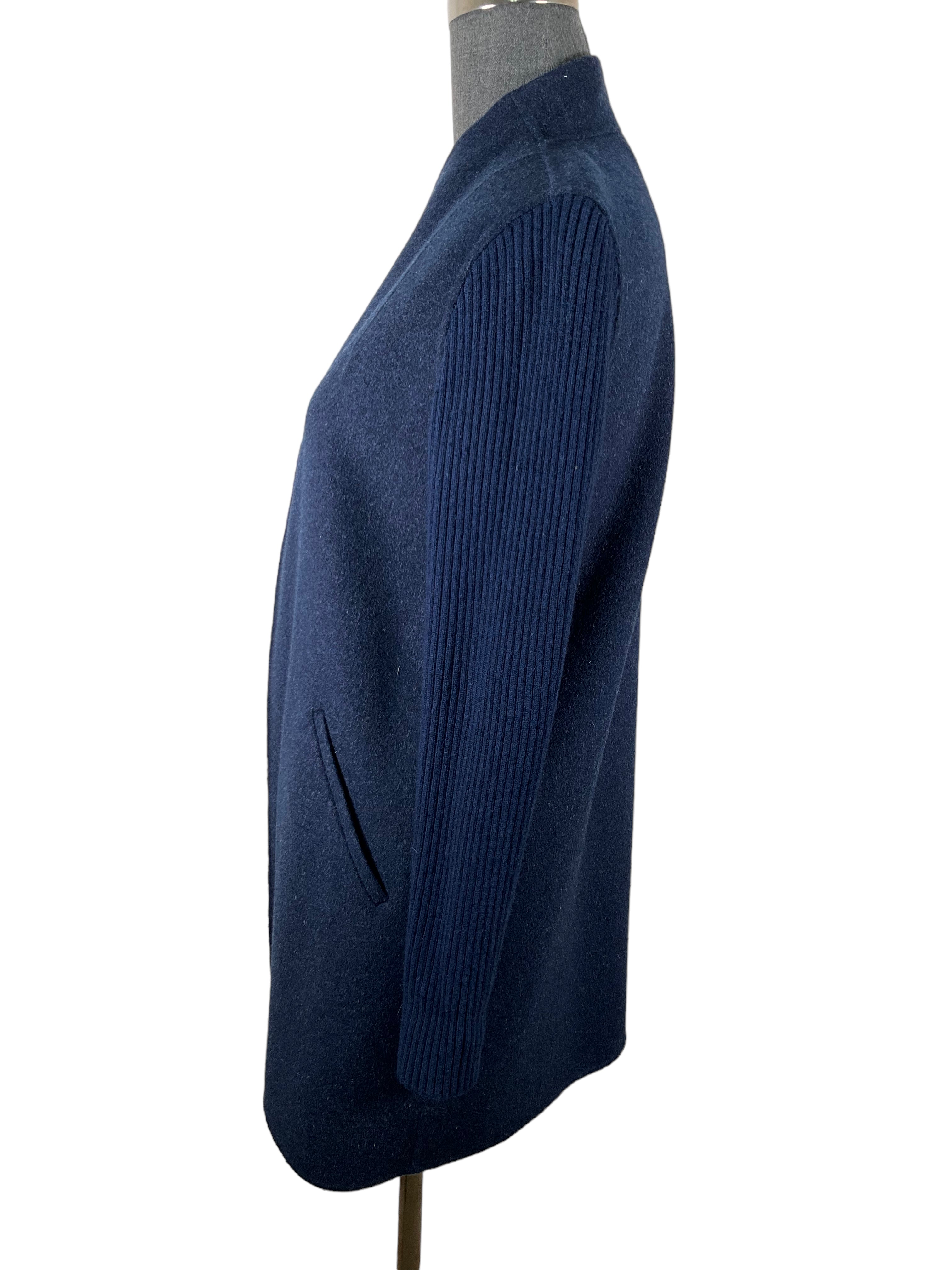 Kinross Cashmere Navy Wool Coat Size XS