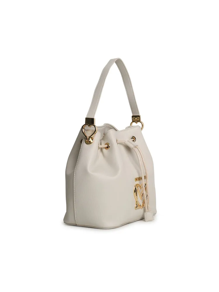 Love Moschino Logo Detailed Drawstring Bucket Bag