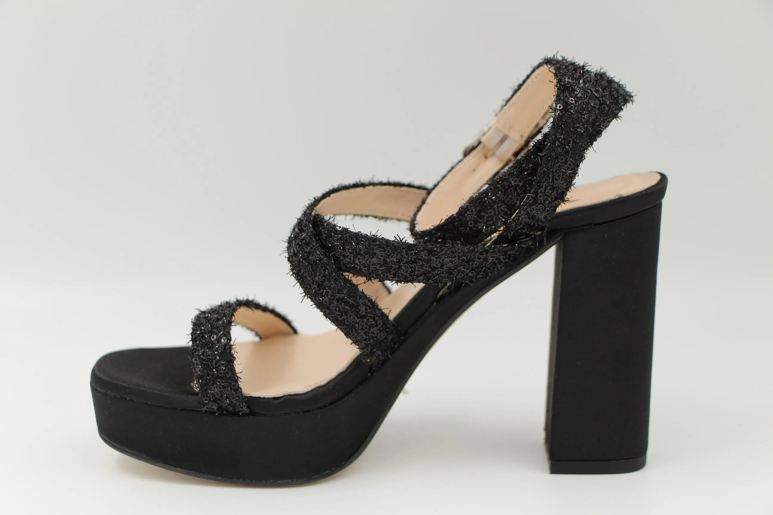 MARIAN Black Sparkly strappy Platform Sandal 55602