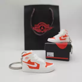 Mini Sneaker Keyring- AJ1 (White/Orange