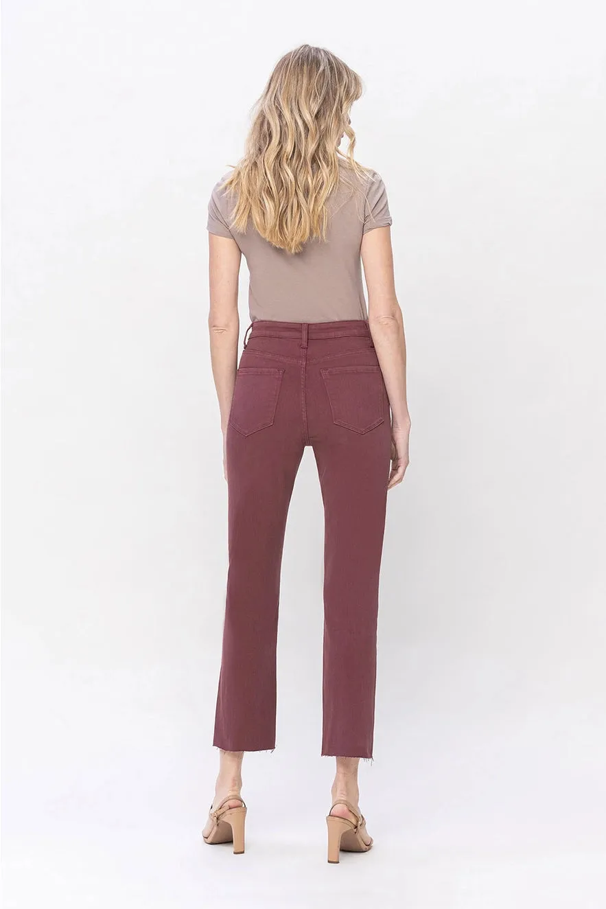 Muncie Cropped High Rise Slim Straight Denim