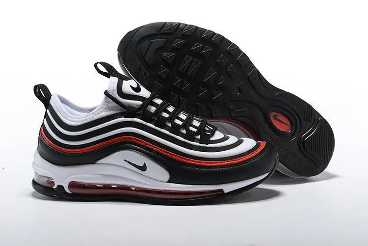 Nike Air Max 97 White Black Red Shoes Sale Men Size US 7, 8, 8.5, 9, 10, 11