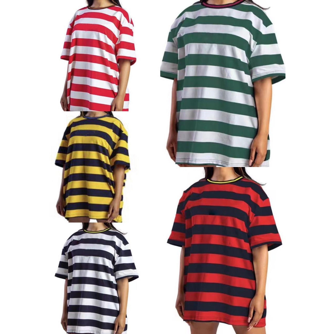 O-Neck Cotton Striped T Shirts