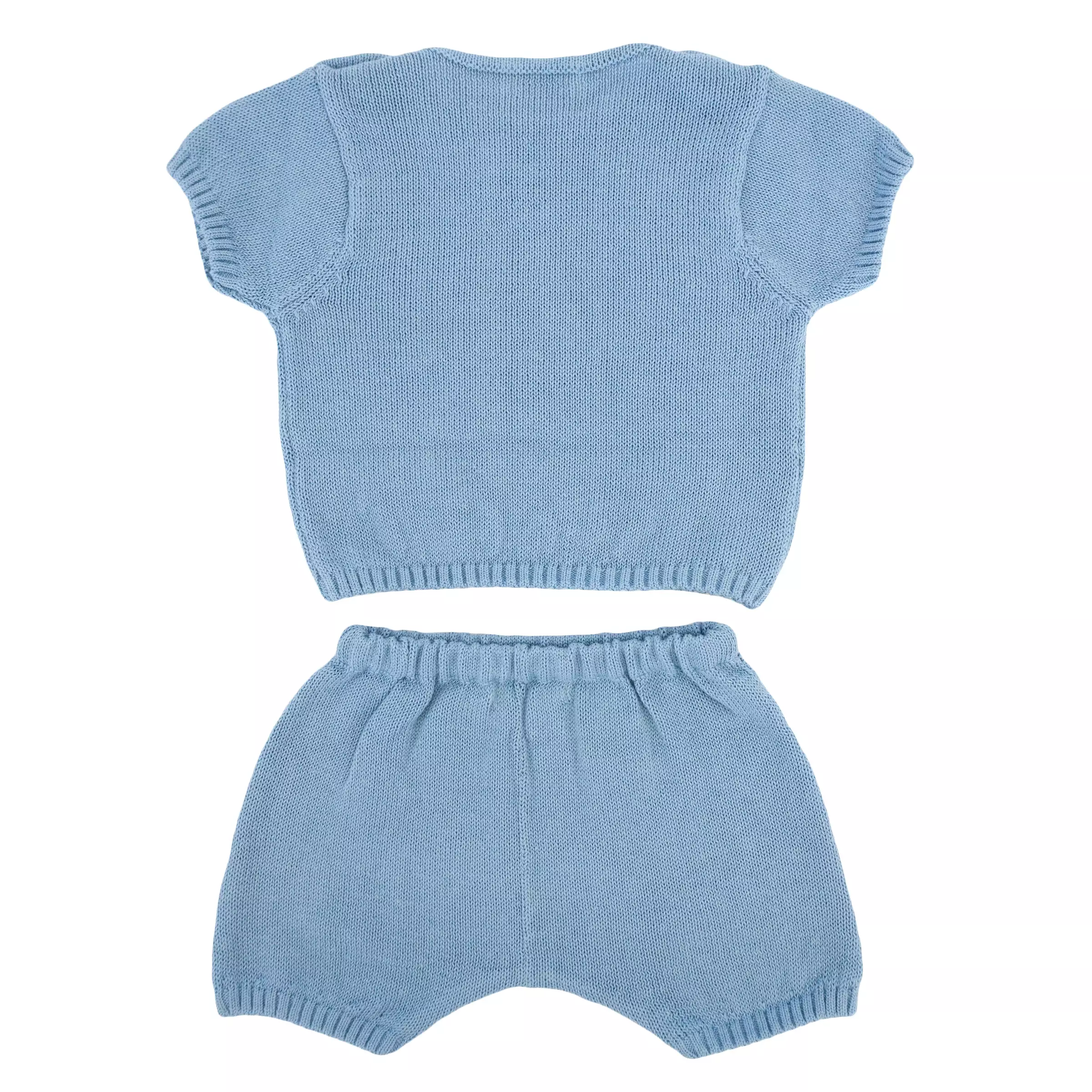 oh baby! Country Club Knitted Short Set - Blue