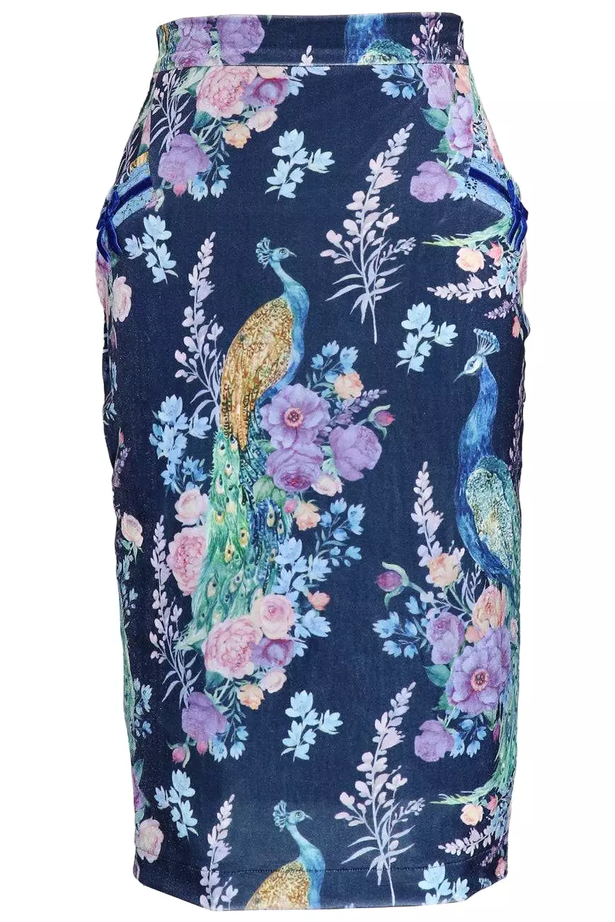 Peacocks And Palaces Velvet Bustle Skirt