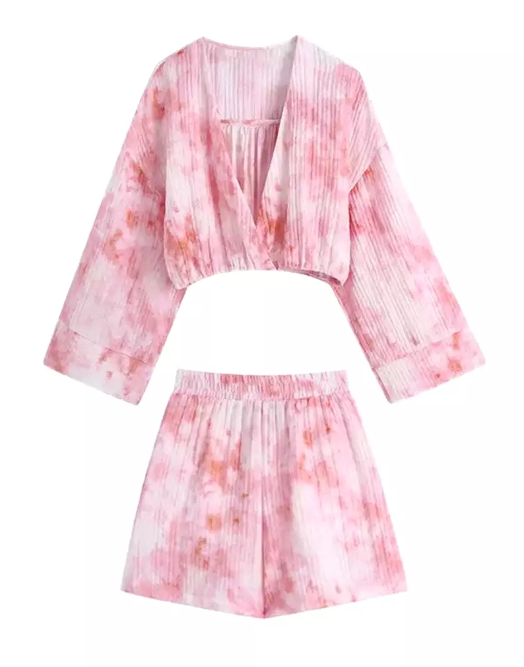 Pink Tie-Dye Shorts Set