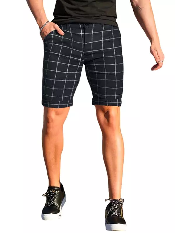 Plaid Casual Men Shorts