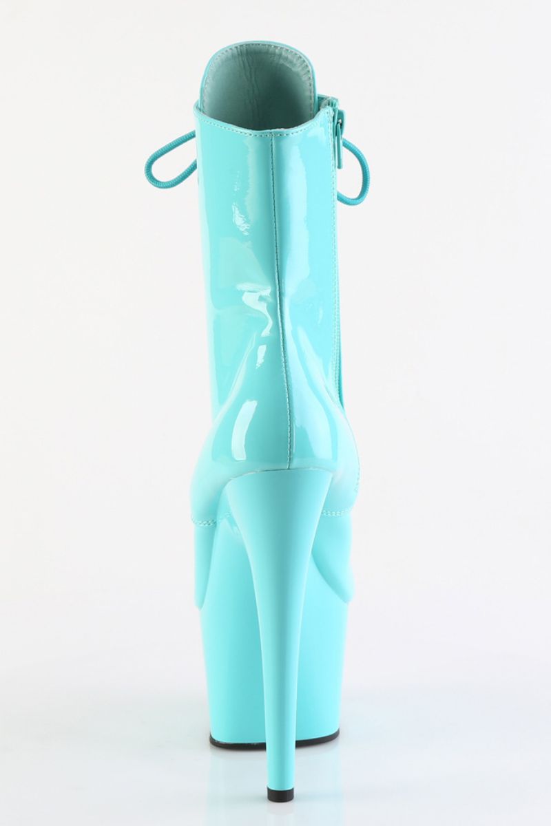 Pleaser USA Adore-1020 7inch Pleaser Boots - Patent Aqua