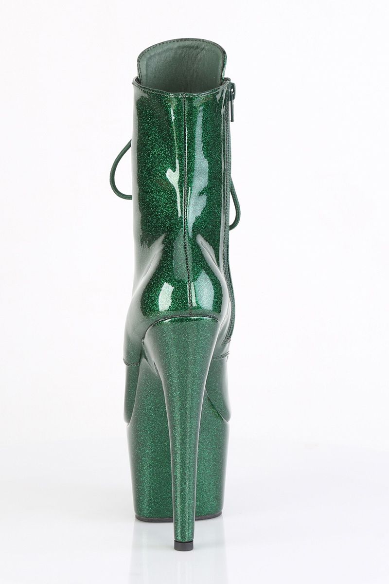 Pleaser USA Adore-1020GP 7inch Pleaser Boots - Emerald Green Glitter