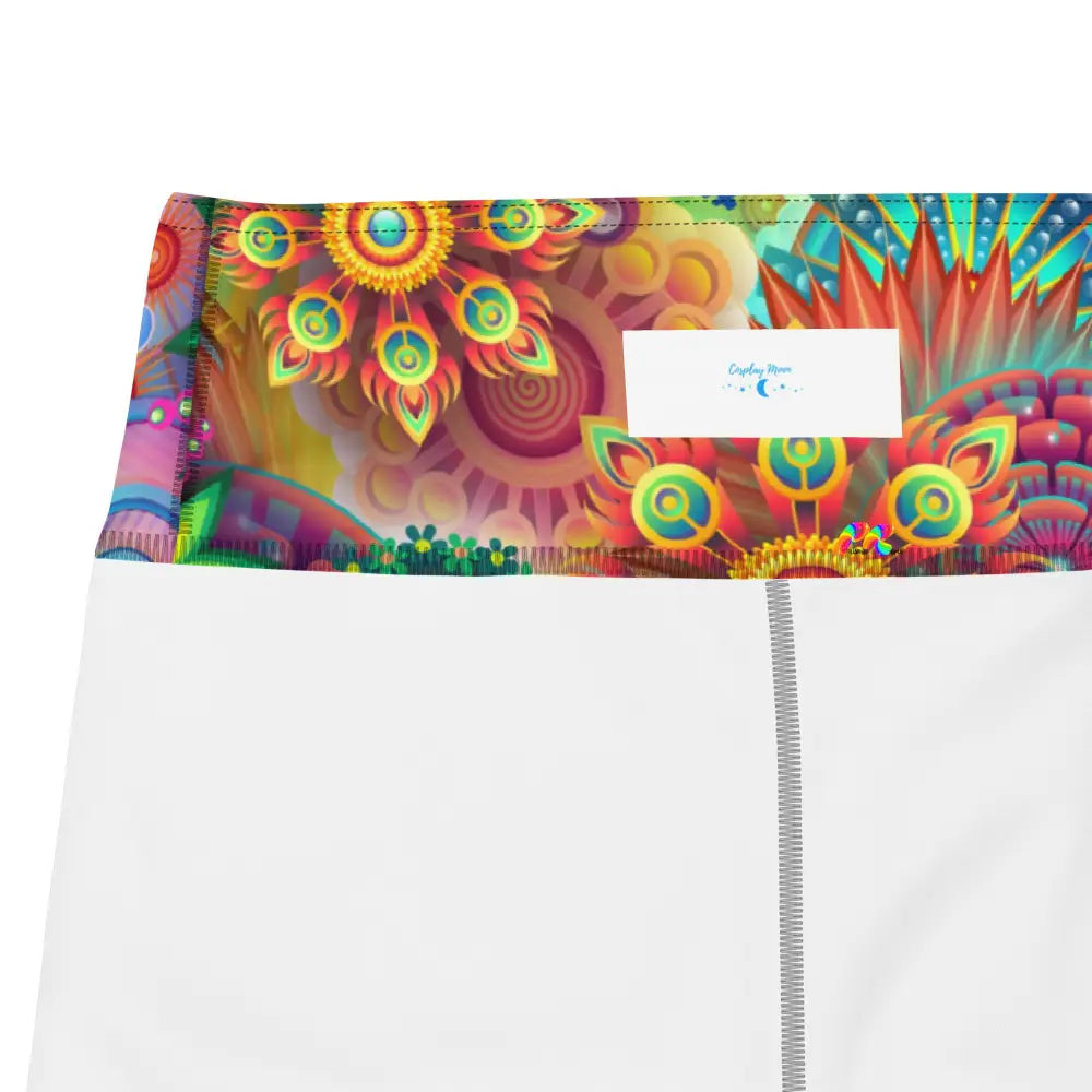 Psychedelic Peacock Yoga Shorts