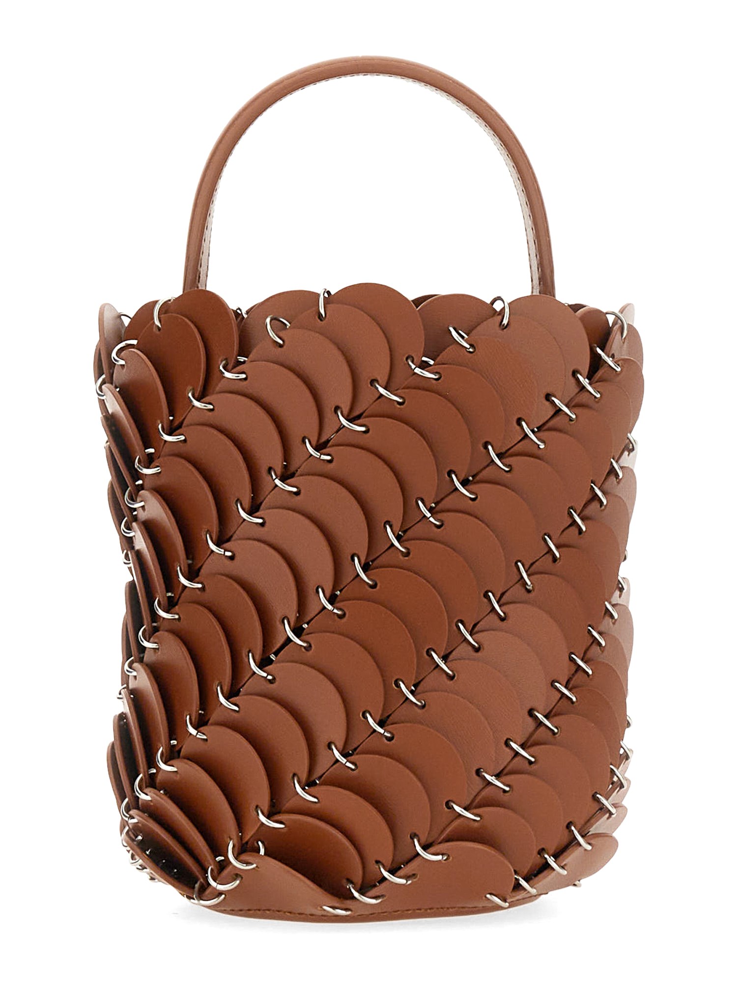 RABANNE    SMALL LEATHER PACO BUCKET BAG