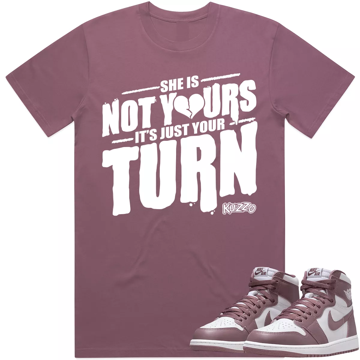 SINYIJYT : Mauve Sneaker Tees Shirt (white ink)