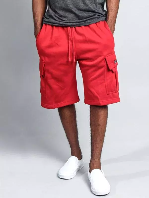 Straight-Leg Men Linen Cargo Shorts