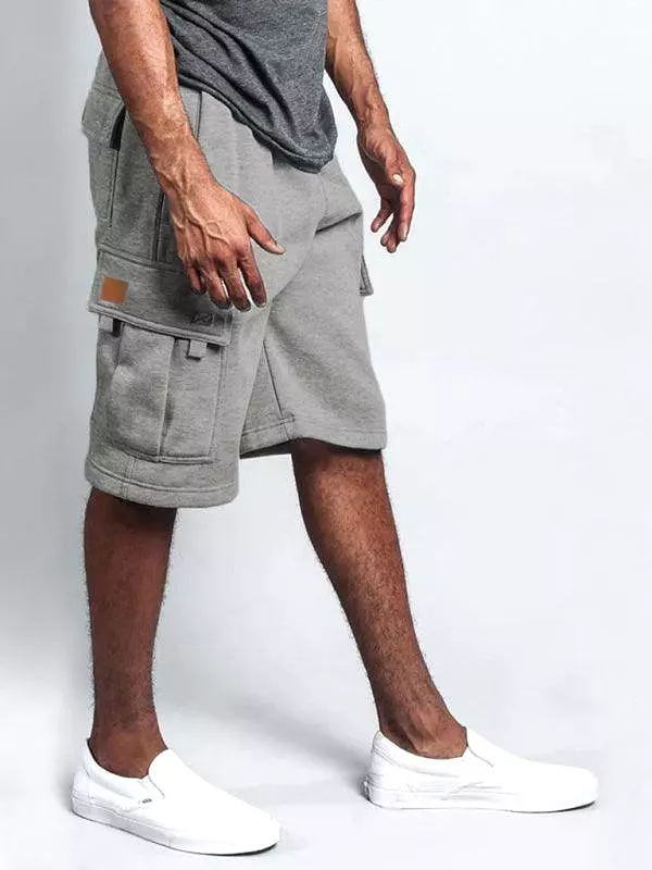 Straight-Leg Men Linen Cargo Shorts