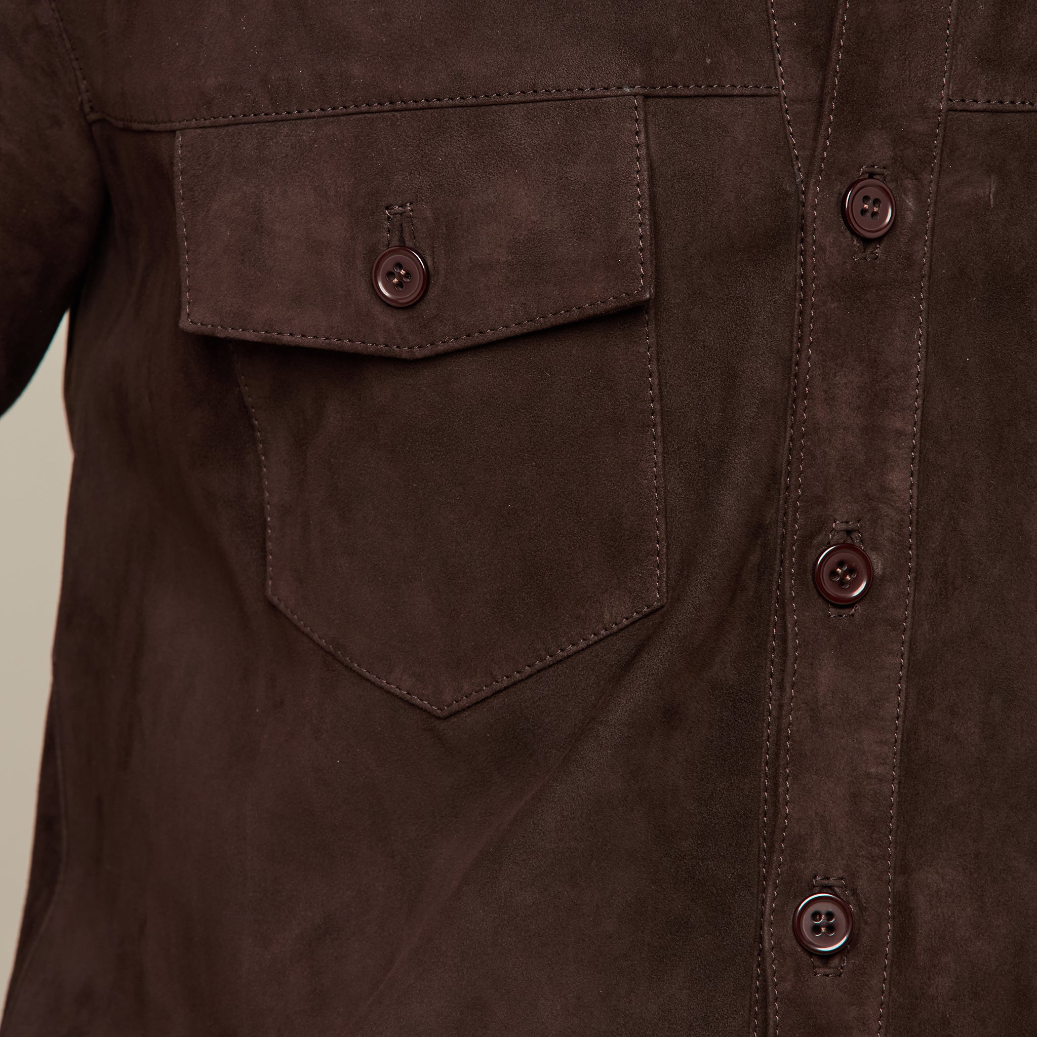 Suede Shacket :: Chocolate